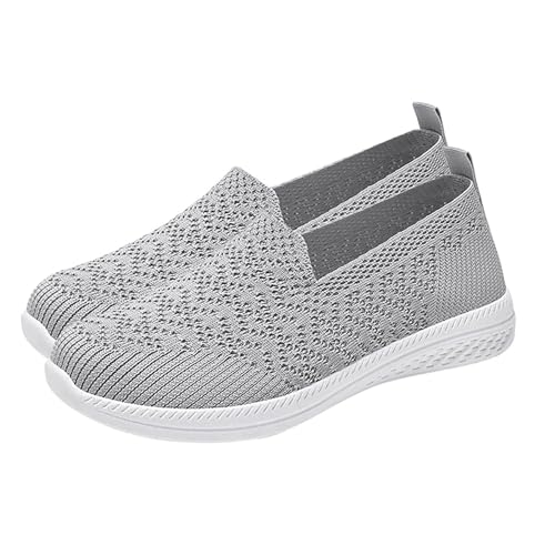 LZPCarra Damen-Freizeitschuhe aus weichem, bequemem, atmungsaktivem Mesh mit flachem für den Sommer Schuhe Mit Absatz Für Damen 34 (Grey, 37) von LZPCarra