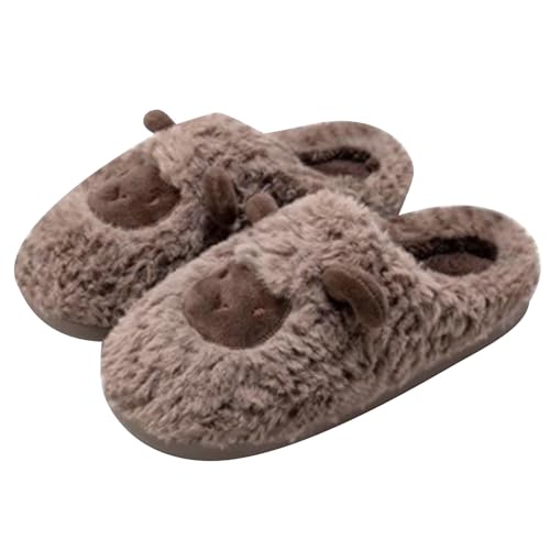 LZPCarra Hauspantoffeln Damen Plüsch Winterschuhe Gefüttert Elegant Slippers Women Cute Schlupfschuhe Warm Hausschlappen Rutschfest Baumwollhausschuhe Unisex Heimschuhe Bequem Haushaltsschuhe von LZPCarra