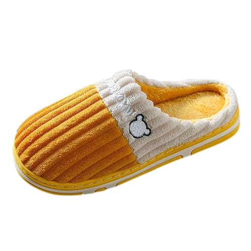 LZPCarra Hausschlappen Damen Flach Hausschuhe Damen Plüsch Lustig Winterschuhe Gefüttert Elegant Haushaltsschuhe Bequem Heimschuhe Warm Baumwollhausschuhe Rutschfest Schlupfschuhe Hauspantoffeln von LZPCarra