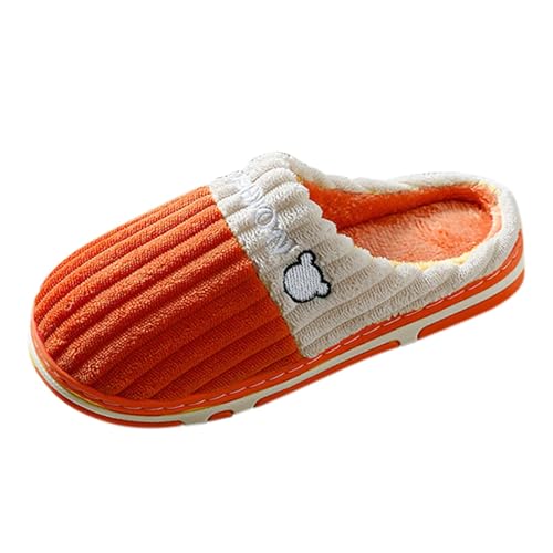 LZPCarra Hausschlappen Damen Flach Hausschuhe Damen Plüsch Lustig Winterschuhe Gefüttert Elegant Haushaltsschuhe Bequem Heimschuhe Warm Baumwollhausschuhe Rutschfest Schlupfschuhe Hauspantoffeln von LZPCarra