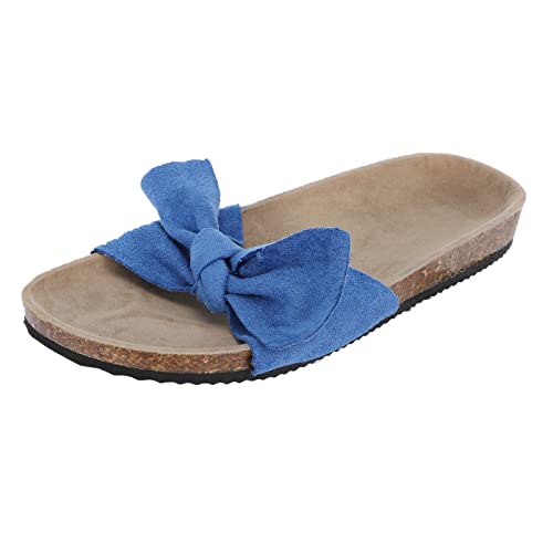 LZPCarra Hausschuhe Damen Pantoletten Sommer - Schuhe Damen Slipper Weit, Sommer Bequem Sandalen Elegant Sexy Zehentrenner Verstellbar Rutschfest Flip Flops Flach Badeschuhe Strandschuhe Badelatschen von LZPCarra