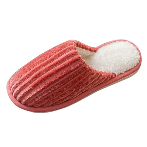 LZPCarra Hausschuhe Damen Plüsch Hausschlappen Damen Flach Pinkslippers Elegant Haushaltsschuhe Rutschfest Winterschuhe Flauschig Schlupfschuhe Gefüttert Hauspantoffeln Indoor Heimschuhe von LZPCarra