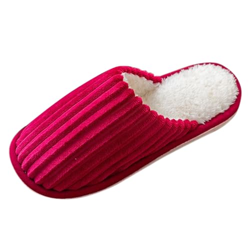 LZPCarra Hausschuhe Damen Plüsch Hausschlappen Damen Flach Pinkslippers Elegant Haushaltsschuhe Rutschfest Winterschuhe Flauschig Schlupfschuhe Gefüttert Hauspantoffeln Indoor Heimschuhe von LZPCarra