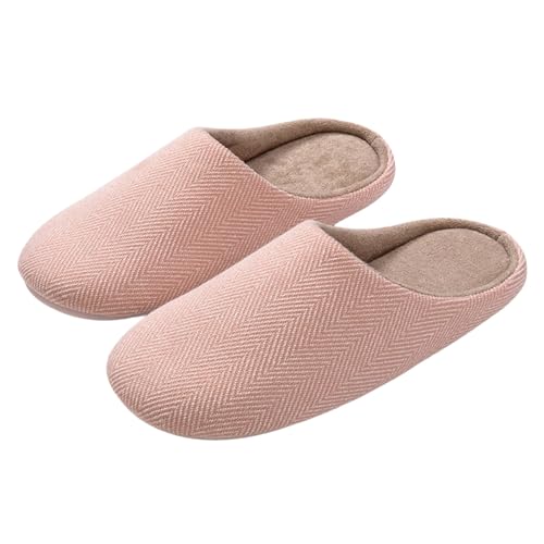 LZPCarra Hausschuhe Damen Warm Hausschlappen Flach Slipper Damen Elegant Winterschuhe Rutschfest Haushaltsschuhe Bequem Baumwollhausschuhe Indoor Hauspantoffeln Unisex Heimschuhe Leicht Pantoffeln von LZPCarra