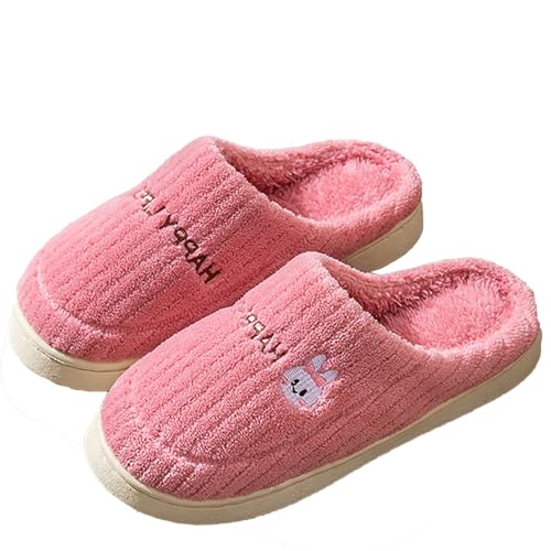 LZPCarra Hausschuhe Damen Warm Pantoletten Elegant Hausschlappen Damen Flach Haushaltsschuhe Flauschig Winterschuhe Gefüttert Hauspantoffeln Bequem Baumwollhausschuhe Rutschfest Heimschuhe von LZPCarra