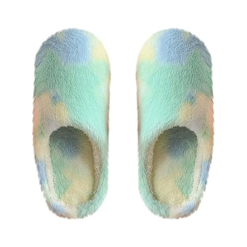 LZPCarra Hausschuhe Damen Winter Plüsch Hausschlappen Weich Slipper Damen Elegant Winterschuhe Gefüttert Haushaltsschuhe Flach Hauspantoffeln Rutschfest Baumwollhausschuhe Bequem Heimschuhe von LZPCarra