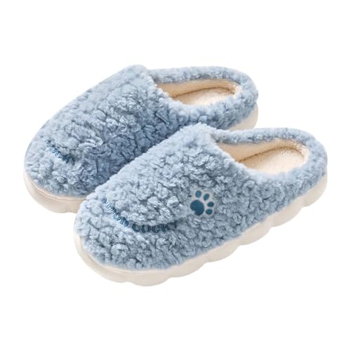 LZPCarra Hausschuhe Damen Winter Plüsch Winterschuhe Gefüttert Hausschlappen Damen Flach Schlupfschuhe Elegant Baumwollhausschuhe Flauschig Hauspantoffeln Rutschfest Haushaltsschuhe Bequem Heimschuhe von LZPCarra