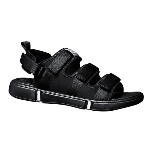 LZPCarra Herren Sandalen Sport Sommer Strand Hausschuhe Schieben Outdoor Remote Hausschuhe Sandalen Camp Schuhe Herren Sneaker (Black, 43) von LZPCarra