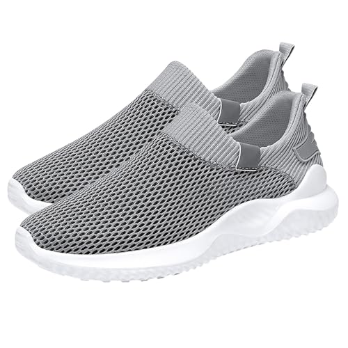 LZPCarra Herren Sommer Soft Sole Fly Woven Mesh Atmungsaktive und Bequeme Sportschuhe Freizeitschuhe Schuhe Herren 46-47 (Grey, 43) von LZPCarra