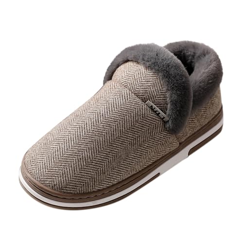 LZPCarra Hüttenschuhe Damen Leicht Winter Hausschuhe Damen Geschlossen Winterschuhe Gefüttert Elegant Schlappen Flauschig Slippers Plateau Hauspatschen Warme Hausstiefel Rutschfest Heimschuhe von LZPCarra