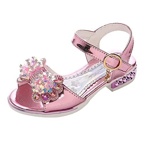 LZPCarra Kairo Kinder Kinderschuhe arbeiten dicke Sohlen mit -Schmetterlings-Sandelholz-Sommer-offener Zehe-Student-Tanz-Prinzessin-Schuhen um Kinderschuhe Jungen (Pink, 34 Big Kids) von LZPCarra