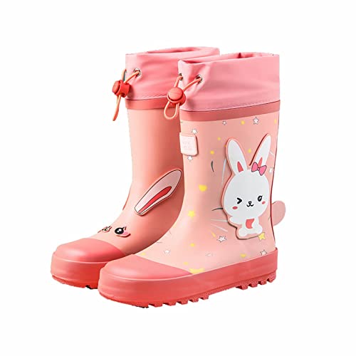 LZPCarra Kinder Regenschuhe und Mädchen Wasserschuhe Baby Regenstiefel Wasserstiefel in großen und kleinen Kindern Kinder mit elastischer Kordel Für Baby Jungs (Pink, 26 Toddler) von LZPCarra