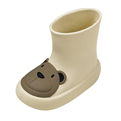 LZPCarra Klassische Kinder Regenstiefel Gummi Kinder Wasserschuhe Wasserdichte Regenstiefel Kinder Baby Cartoon Schuhe Schneeboots 37 (White, 29.5 Little Child) von LZPCarra