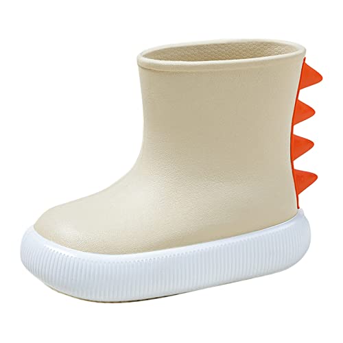 LZPCarra Klassische Kinder Regenstiefel Gummi Kinder Wasserschuhe Wasserdichte Regenstiefel Kinder Baby Cartoon Schuhe Schneestiefel 35 Wasserdicht (Khaki, 25 Toddler) von LZPCarra