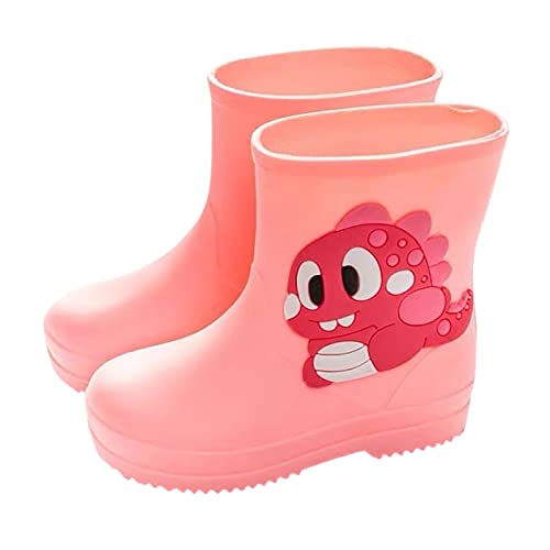 LZPCarra Klassische Regenstiefel PVC Gummi Wasserschuhe Wasserdichte Regenstiefel Baby Cartoon Schuhe Kinderwinterschuhe 32 (Pink, 23 Infant) von LZPCarra