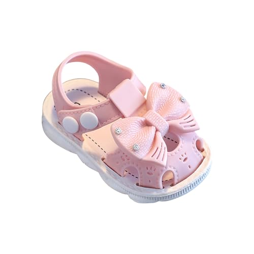 LZPCarra Kleinkind Mädchen Mittleren Und Kleinen Kinder Sommer Schmetterling Wrap Rutschfeste Weiche Sohle Strand Schuhe Lauflernschuhe Baby (Pink, 25 Toddler) von LZPCarra