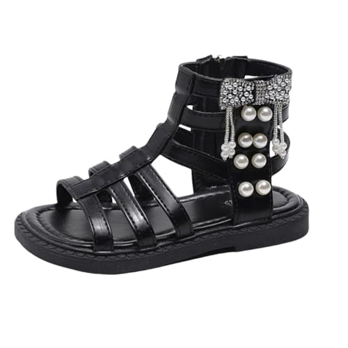 LZPCarra Mädchen Sommer Mode Rom High Top Prinzessin Soft Bottom Sandalen Rutschfeste Babyschuhe (Black, 33.5 Big Kids) von LZPCarra