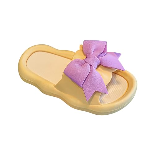 LZPCarra Mädchen Sommer Prinzessin Bowknot rutschfeste weiche Unterseite Oberbekleidung Sandalen Hausschuhe Gefütterte Hausschuhe Mädchen (Yellow, 29 Little Child) von LZPCarra