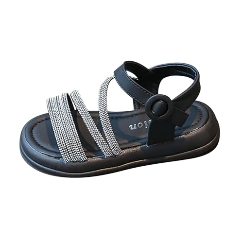 LZPCarra Mädchen-Sommer-Prinzessin-Sandalen mit römischem Kristall und weichem Boden Kinder Sandalen (Black, 32 Big Kids) von LZPCarra