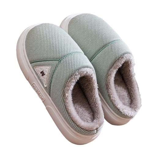 LZPCarra Pantoffeln Herren Plüsch Winterschuhe Gefüttert Elegant Hausschuhe Herren Winter Warm Hausschlappenflach Schlupfschuhe Rutschfest Slipper Unisex Haushaltsschuhe Bequem Baumwollhausschuhe von LZPCarra