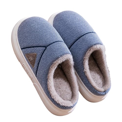 LZPCarra Pantoffeln Herren Plüsch Winterschuhe Gefüttert Elegant Hausschuhe Herren Winter Warm Hausschlappenflach Schlupfschuhe Rutschfest Slipper Unisex Haushaltsschuhe Bequem Baumwollhausschuhe von LZPCarra