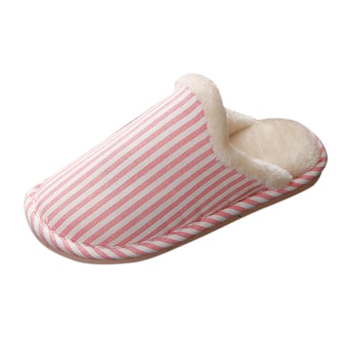 LZPCarra Pantoletten Damen Plateau Hausschuhe Damen Plüsch Beige Winterschuhe Gefüttert Elegant Heimschuhe Bequem Haushaltsschuhe Rutschfest Hauspantoffeln Indoor Schlupfschuhe Warm Hausschlappen von LZPCarra