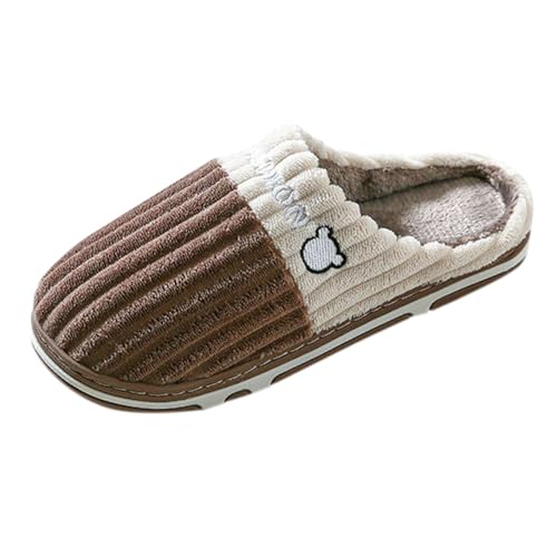 LZPCarra Plüsch Pantoffeln Herren Hausschuhe Herren Winter Warm Slipper Elegant Haushaltsschuhe Bequem Filzpantoffeln Flauschig Hauspantoffeln Gefüttert Winterschuhe Flach Haushaltsschuhe von LZPCarra