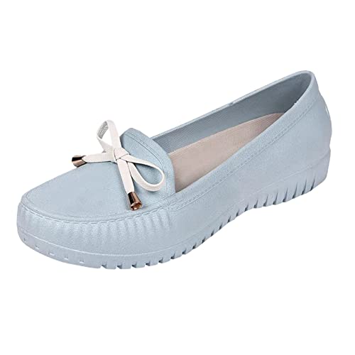 LZPCarra Regenschuhe Trend Low Top Wasserschuhe Flacher Mund Kurzrohr Regenschuhe wasserdichte Schuhe Schuhe Damen Schwarz Kariert (Light Blue, 37) von LZPCarra