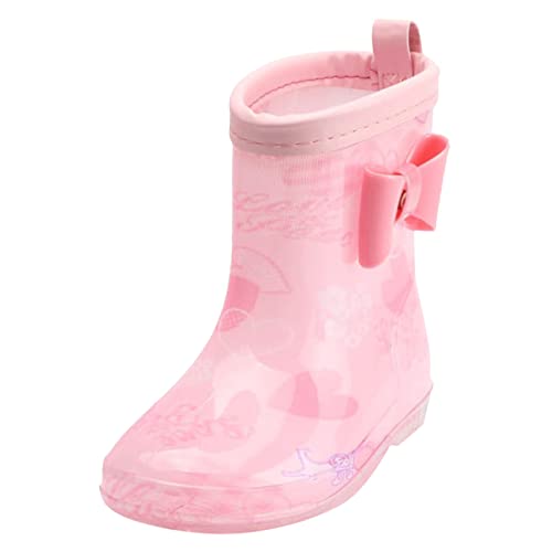 LZPCarra Regenstiefel für, Regenstiefel, kurze Regenstiefel für, einfach anzuziehen, leicht Wasserdicht Kinder (Pink, 28.5 Little Child) von LZPCarra