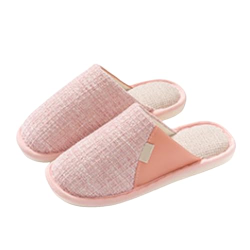 LZPCarra Schlappen Damen Elegant Hausschlappen Flach Hausschuhe Damen Winter Winterschuhe Rutschfest Schlupfschuhe Bequem Haushaltsschuhe Unisex Hauspantoffeln Indoor Baumwollhausschuhe von LZPCarra