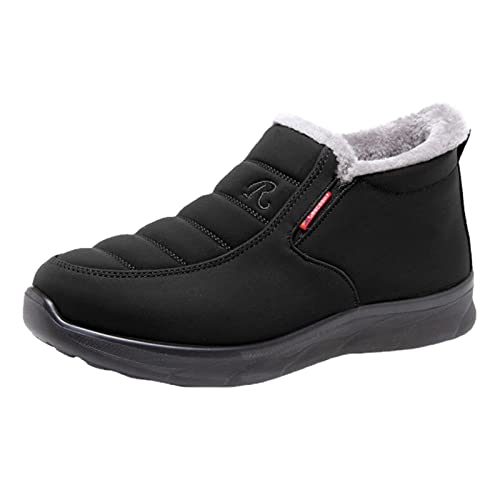 LZPCarra Schuhe Weite K Damen 39 Warmer kurzer Schneemann-Frauen-Samt-Wasser-Paar-flache Winter-Schlauchstiefel-abweisende Damenstiefel Hohe Damen (Black, 40) von LZPCarra