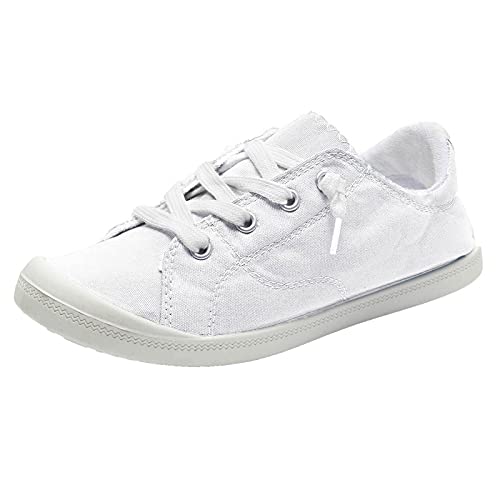 LZPCarra Segeltuchschuhe Damen - Canvas Sneaker Damen Slip On, Mode Sneakers Casual Schuhe Bequeme Wanderschuhe Low Übergrößen Freizeitschuhe Segeltuchschuhe Low Cut Turnschuhe Walking Laufschuhe von LZPCarra