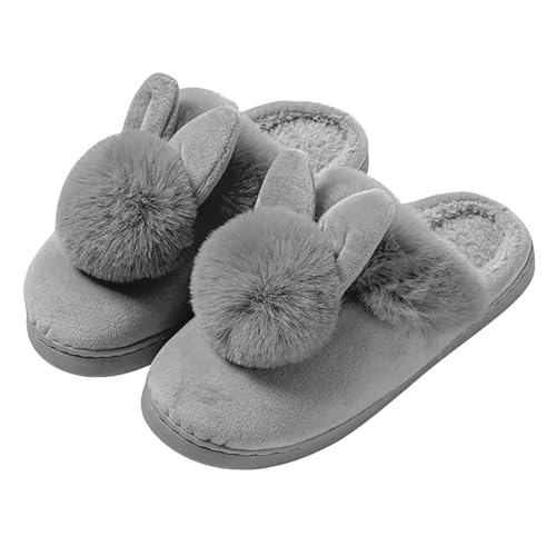 LZPCarra Slipper Damen Elegant Hausschuhe Damen Plüsch Lustig Winterschuhe Gefüttert Elegant Schlupfschuhe Warm Hausschlappen Flach Baumwollhausschuhe Flauschig Haushaltsschuhe Bequem Hauspantoffeln von LZPCarra