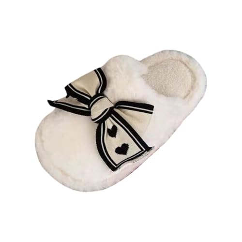 LZPCarra Slippers Women Cute Hausschuhe Damen Winter Winterschuhe Gefüttert Hausschlappen Flach Haushaltsschuhe Elegant Baumwollhausschuhe Flauschig Hauspantoffeln Rutschfest Schlupfschuhe von LZPCarra