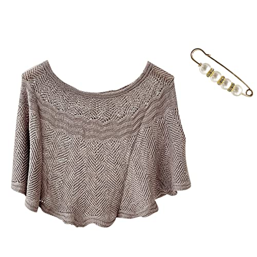 Poncho Damen Sommer Elegant - Pareos Aus Baumwolle, Poncho Schal Aus Baumwolle Cape Für Damen Umhängetuch Und Tunika Rundhalsausschnitt Pullover Sweatshirt Cape Cardigan Umhängetuch Und Tunika von LZPCarra