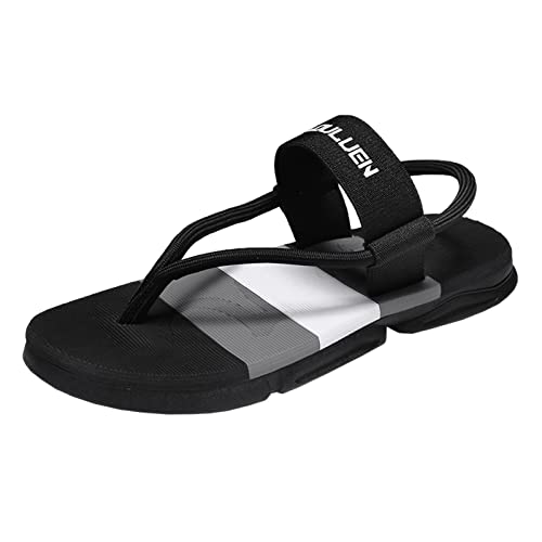 Sandalen Herren 43 Schwarz, Sommerschuhe Herren Slipper Flip Flops rutschfest Strandschuhe Bequeme Sommerschuhe Zehentrenner Hausschuhe Leichte Outdoorsandalen Flache Sandalen Slip On Flipflop von LZPCarra
