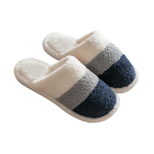 Schlappen Damen Elegant 43 Hausschlappen Flach Hausschuhe Damen Plüsch Slipper Warm Baumwollhausschuhe Rutschfest Haushaltsschuhe Bequem Hauspantoffeln Gefüttert Winterschuhe Indoor Heimschuhe von LZPCarra