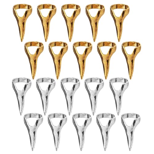 Nagelringe Fingernagel-Krallen Set 20 Stück Gold Silber Größe Universal für Cosplay Frisuren Flechtfrisuren Haarstyling Damen Accessoires Halloween Schmuck Gothic Punk Nagelringe Fingernagel-Krallen Set 20 Stück Gold Silber Größe Universal für Cosplay Frisuren Flechtfrisuren Haarstyling Damen Accessoires Halloween Schmuck Gothic Punk von LZPLJLWS