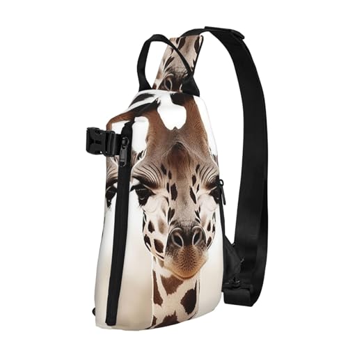 Crossbody Sling Rucksack Giraffe Sling Bag für Damen Herren Brusttasche Mode Hüfttasche Verstellbare Bauchtasche Schwarz Einheitsgröße, Schwarz , Einheitsgröße von LZQPOEAS