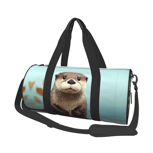 Cute otter Reisetasche für Damen und Herren, Turnbeutel, große Reisetasche, Wochenendtasche, Übernachtungstasche mit Schultergurt, Schwarz, Einheitsgröße, Schwarz , Einheitsgröße von LZQPOEAS