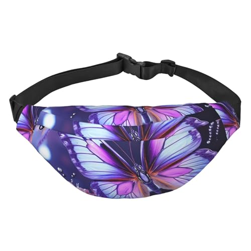 Gürteltasche mit Schmetterlingsmotiv, für Damen und Herren, modische Hüfttasche, Brusttasche, verstellbare Gürteltasche, Schwarz, Einheitsgröße, Schwarz , Einheitsgröße Gürteltasche mit Schmetterlingsmotiv, für Damen und Herren, modische Hüfttasche, Brusttasche, verstellbare Gürteltasche, Schwarz, Einheitsgröße, Schwarz , Einheitsgröße von LZQPOEAS