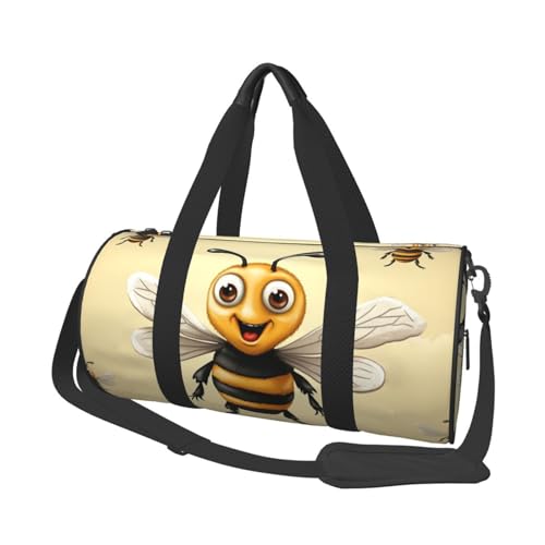 Honey Bee Reisetasche für Damen und Herren, Turnbeutel, große Reisetasche, Wochenendtasche, Übernachtungstasche mit Schultergurt, Schwarz, Einheitsgröße, Schwarz , Einheitsgröße von LZQPOEAS