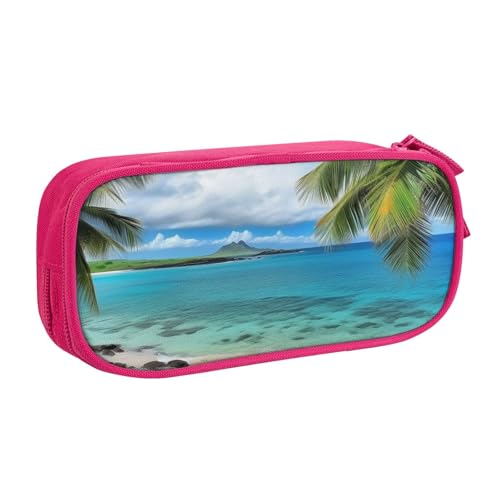 LZQPOEAS Federmäppchen mit großem Fassungsvermögen für Damen und Herren, Stifttasche mit Reißverschluss, tropische Palme, Hawaii, Strand, Stifttasche, tragbare Make-up-Tasche, niedliche Münztasche für LZQPOEAS Federmäppchen mit großem Fassungsvermögen für Damen und Herren, Stifttasche mit Reißverschluss, tropische Palme, Hawaii, Strand, Stifttasche, tragbare Make-up-Tasche, niedliche Münztasche für von LZQPOEAS