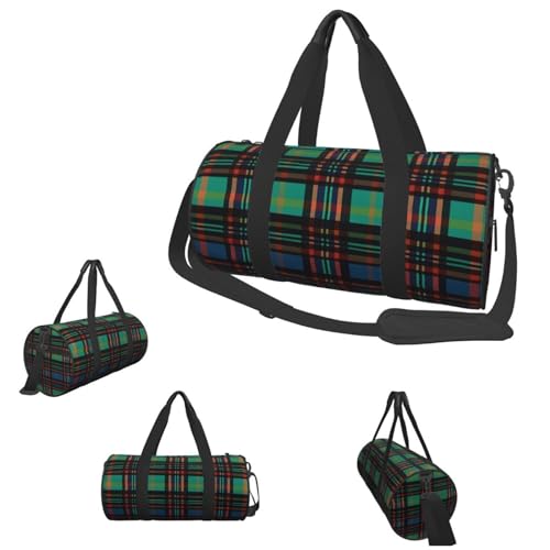 Sporttasche, gestreift, kariert, für Damen und Herren, wasserdicht, wandelbar, Handgepäcktasche für Reisen, Sport, Schwarz, Einheitsgröße, Schwarz , Einheitsgröße von LZQPOEAS