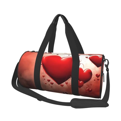 Valentinstag Reisetasche für Damen Herren Turnbeutel Große Duffle Bag Weekender Übernachtungstasche mit Schultergurt, Schwarz, Einheitsgröße, Schwarz , Einheitsgröße von LZQPOEAS