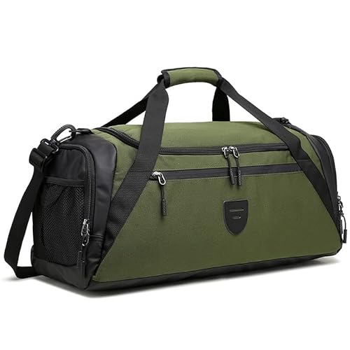 Reisetasche Groß Damen Herren 40L Sporttasche Mit Schuhfach Und Nassfach Wasserfest Handtasche Duffle Bag Für Sport & Reisen Für Männer Und Frauen (grün) von LZSFNYJAI