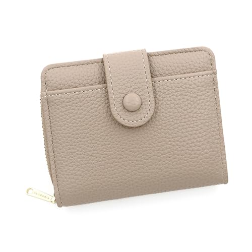 LZSXDWXY Geldbörse für Damen, klein, RFID-blockierend, Kreditkartenetui, mit Ausweisfenster und Reißverschluss, Münzfach, Damengeldbörse, B-khaki, Einheitsgröße, Zeitgenössisch von LZSXDWXY