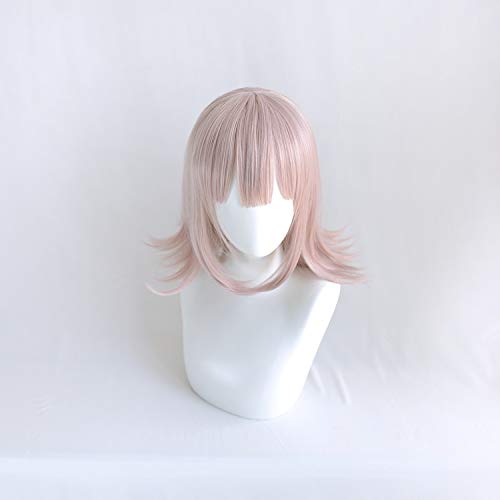 LZT 40cm/15.75''Lotus root Pink Kurze Anime Cosplay Perücken für Danganronpa Chiaki Nanami Cosplay Perücke mit Free Cap von LZT