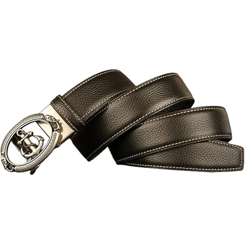 LZYKNIK Herren-Gürtel mit Ratsche, automatisch, gesteppt, mit einfacherer Schiebeschnalle, graviert, hohl, Anker, doppelter Elefantenkopf, silber, 120 cm LZYKNIK Herren-Gürtel mit Ratsche, automatisch, gesteppt, mit einfacherer Schiebeschnalle, graviert, hohl, Anker, doppelter Elefantenkopf, silber, 120 cm von LZYKNIK