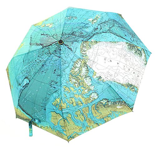 Weltkarte Automatischer Regenschirm - Faltbar, Winddicht, Sonnenschutz, Taschenschirm - Dreimal Faltbar, Wasser Wechselnde Farbe, Schwarzer Gummi Zebra (World) von LZYMSZ